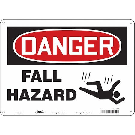 Safety Sign, 10 in Height, 14 in Width, Aluminum, Horizontal Rectangle, English, 476K87