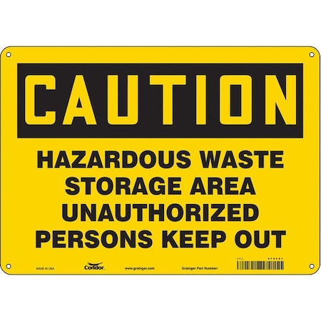 Safety Sign, 10 in Height, 14 in Width, Polyethylene, Horizontal Rectangle, English, 470F81