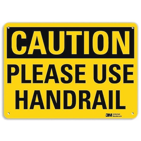 Caution Sign, 7 in H, 10 in W, Aluminum, Vertical Rectangle, English, U4-1599-NA_10x7