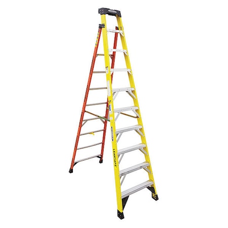 10 ft Fiberglass Stepladder, 375 lb Capacity
