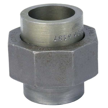 Union Union, 2" Pipe, Socket Weld, Black Forged Steel, Class 3000