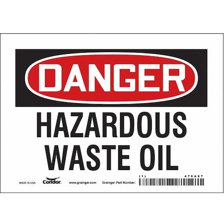 Chemical Sign, 5 in H, 7 in W, Vinyl, Horizontal Rectangle, English, 476A87