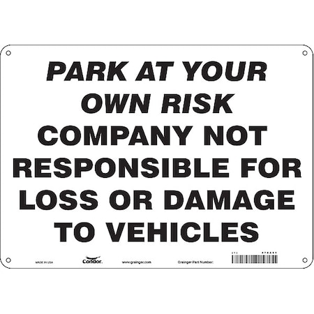 Theft Advisory Parking Sign,10" x 14, 478A51