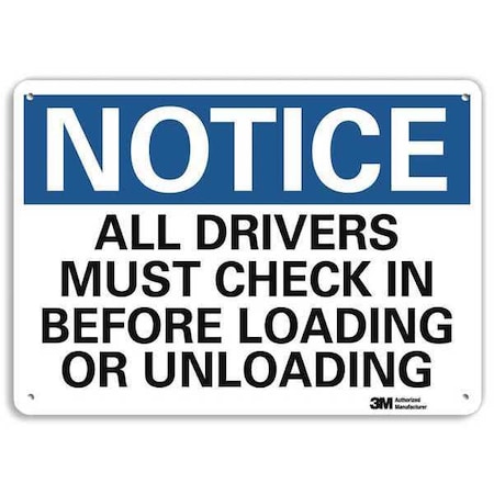 Notice Sign, 10 in H, 14 in W, Aluminum, Horizontal Rectangle, English, U5-1039-NA_14x10