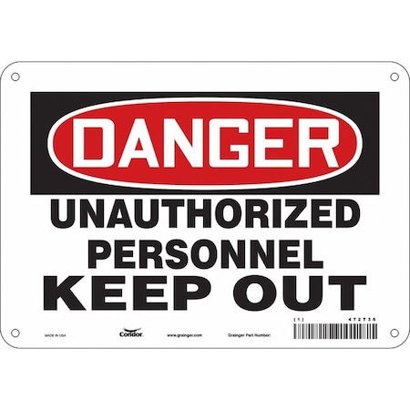 Safety Sign, 7 in Height, 10 in Width, Aluminum, Vertical Rectangle, English, 472T36