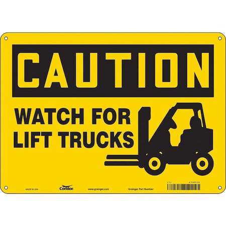 Safety Sign, 10 in Height, 14 in Width, Aluminum, Horizontal Rectangle, English, 476P39