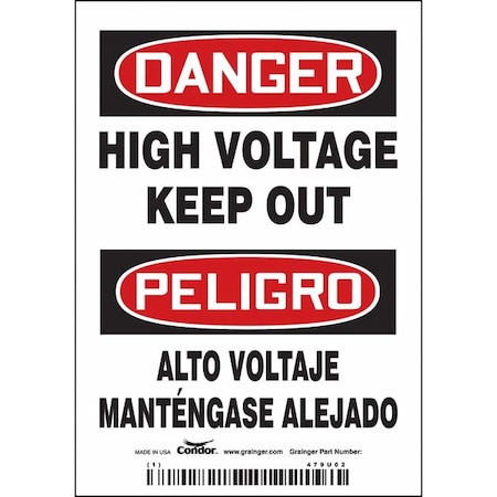 Safety Sign,5" Wx3-1/2" H,0.004" Thick, 479U02