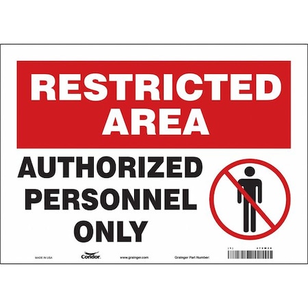 Safety Sign, 10 in Height, 14 in Width, Vinyl, Horizontal Rectangle, English, 472W20
