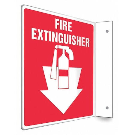 High Visibility Safety Sign, 8 in Height, 8 in Width, PETG, L-Shape Projection, English