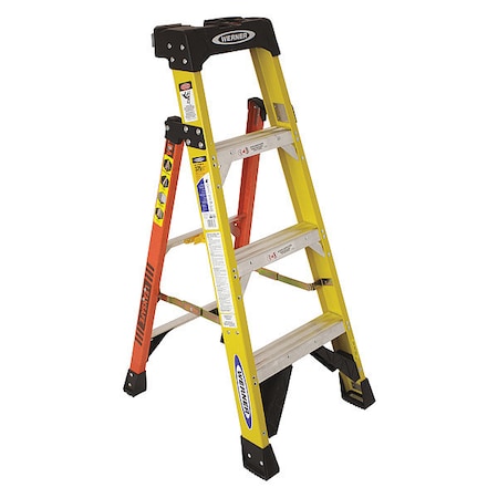 4 ft Fiberglass Stepladder, 375 lb Capacity