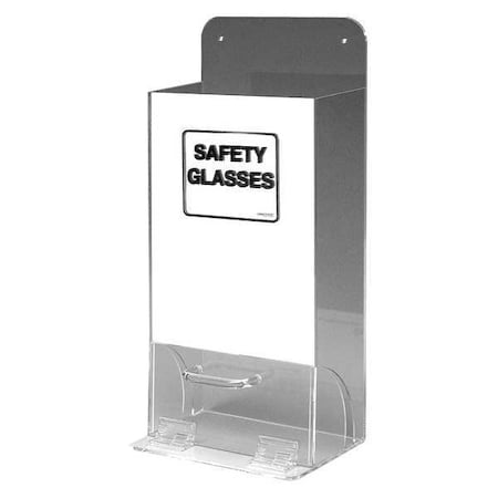 Protective Eyewear Dispenser, Stack Tower, 20 Pairs, Acrylic, 18 in H x 8 in W x 4 in D, Clear