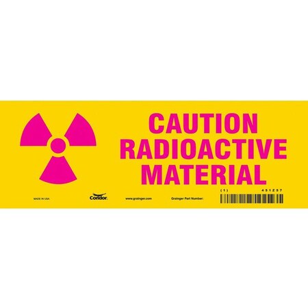 Safety Sign, 3 1/2 in H, 10 in W, Vinyl, Vertical Rectangle,451Z57