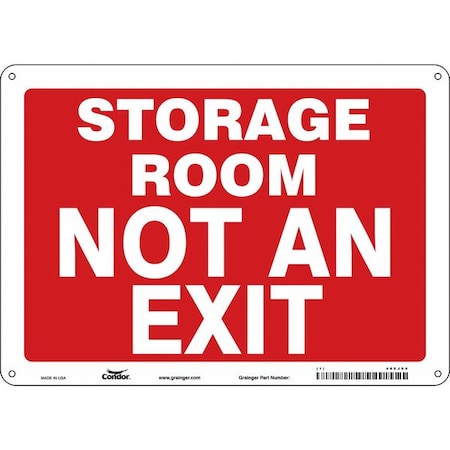 STORAGE ROOM NOT AN EXIT, 14 in W x 10 in H, Horizontal Rectangle, Polyethylene, 480J84