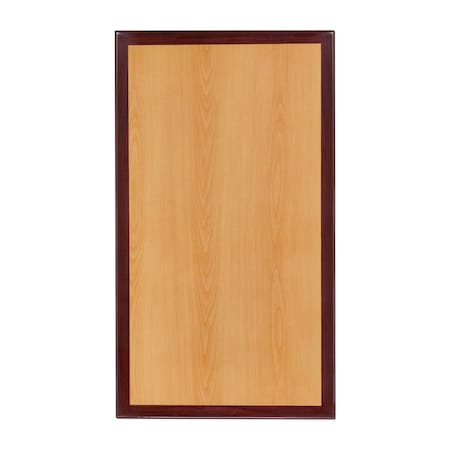 24" x 30" Rectangular 2-Tone High-Gloss Cherry Resin Table Top with 2" Thick Mahogany Edge