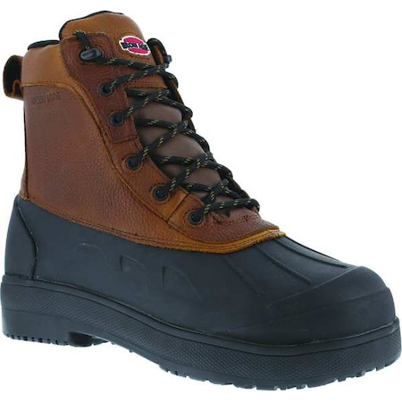 Men's 8-Inch Work Boot, 10, Composite Toe, 8 in H, Black/Brown, IA9650