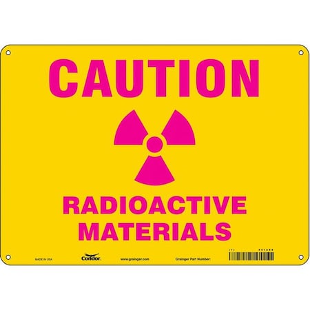 Radiation Safety Sign, 10 in H, 14 in W, Vinyl, Horizontal Rectangle,451Z66