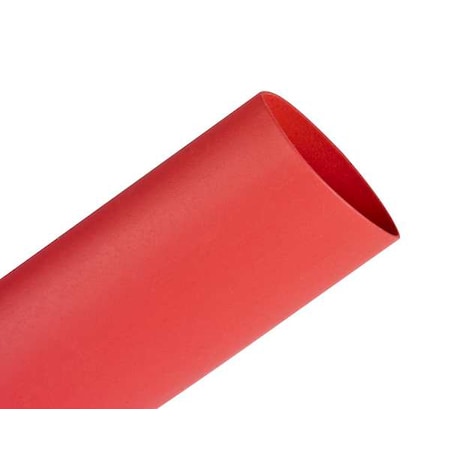 Heat Shrink Tube, Thin Wall, 2:1 I.D. Shrink Ratio, 3 in I.D. Before Shrinking, Red, 4 ft, 12 PK