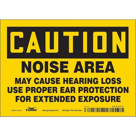Safety Sign, 5 in Height, 7 in Width, Vinyl, Horizontal Rectangle, English, 466A61