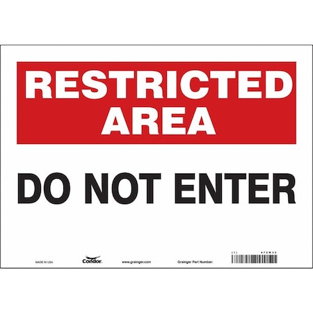 Safety Sign, 10 in Height, 14 in Width, Vinyl, Horizontal Rectangle, English, 472W32