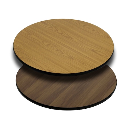 Round Table Top with Natural or Walnut R