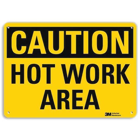 Caution Sign, 10 in H, 14 in W, Aluminum, Horizontal Rectangle, English, U4-1433-NA_14x10