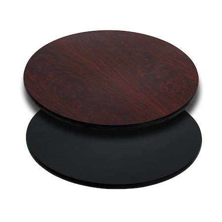 Round Table Top with Black or Mahogany R