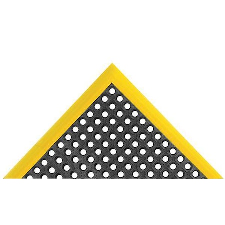 Antifatigue Mat, 64 in L x 40 in W, 7/8 in Thickness, Rubber, Mini-Diamond Studded Top, Black