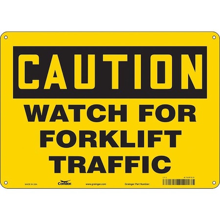 Safety Sign, 10 in Height, 14 in Width, Aluminum, Horizontal Rectangle, English, 476P23