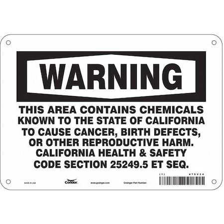 Safety Sign, 7 in Height, 10 in Width, Rectangle