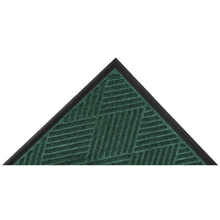 Entrance Mat, Polypropylene, 3/8 in Thick, Green, 2 ft W x 3 ft L