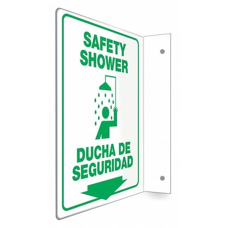 SAFETY SHOWER/DUCHA DE SEGURIDAD, 9 in W x 12 in H, L-Shape Projection, PETG, 480W25