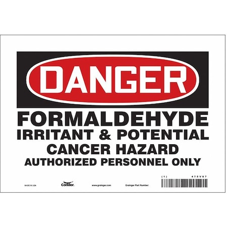 Safety Sign, 7 in Height, 10 in Width, Vinyl, Vertical Rectangle, English, 475V87