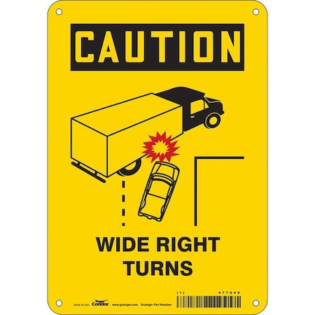 Traffic Sign, 10 in H, 7 in W, Vinyl, Horizontal Rectangle, English, 477U49