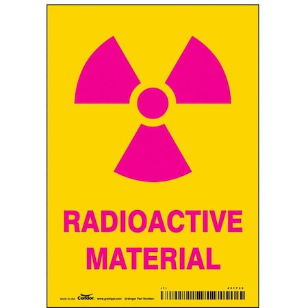 Radiation & Laser Sign, 5 in H x 3 1/2 in W, Vinyl, Vertical Rectangle