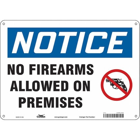 Safety Sign, 10 in Height, 14 in Width, Aluminum, Horizontal Rectangle, English, 449L92