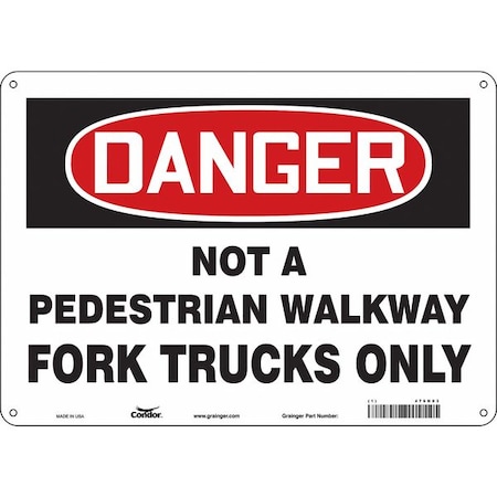 Safety Sign, 10 in Height, 14 in Width, Aluminum, Horizontal Rectangle, English, 476N03