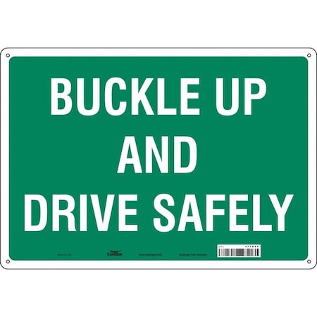 Safety Sign, 14 in H, 20 in W, Aluminum, Horizontal Rectangle, English, 477G09