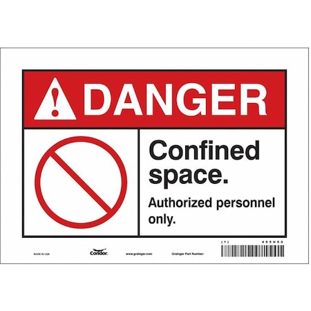 Safety Sign, 7 in Height, 10 in Width, Vinyl, Vertical Rectangle, English, 465H60