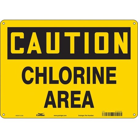 Chemical Sign, 10 in H, 14 in W, Polyethylene, Horizontal Rectangle, English, 475X48