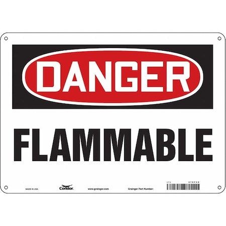Danger Sign, 10 in H, 14 in W, Horizontal Rectangle, English, 478F46