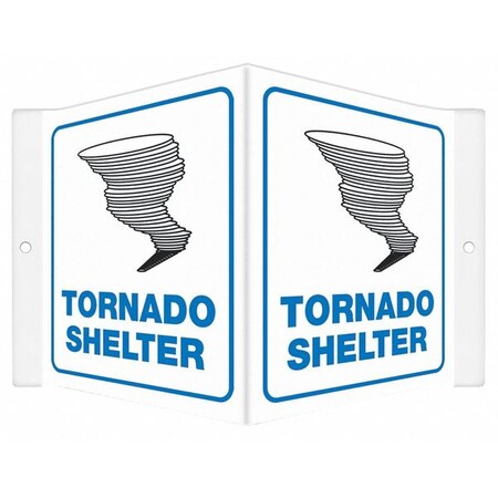 TORNADO SHELTER, 8 1/2 in W x 6 in H, V-Shape Projection, PETG, 480Y88