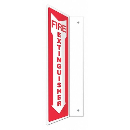 High Visibility Safety Sign, 24 in Height, 4 in Width, PETG, L-Shape Projection, English