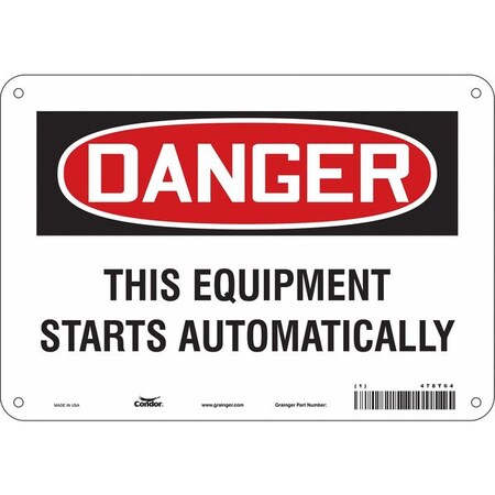 Safety Sign, 7 in Height, 10 in Width, Polyethylene, Vertical Rectangle, English, 478T64