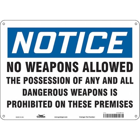 Safety Sign, 10 in Height, 14 in Width, Vinyl, Horizontal Rectangle, English, 449M10