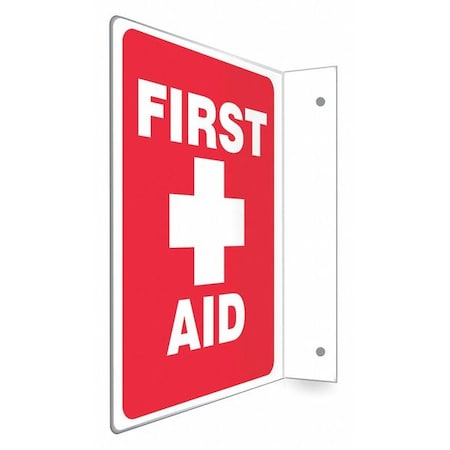FIRST AID, 9 in W x 12 in H, L-Shape Projection, PETG, 480W50