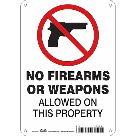 Safety Sign, 10 in Height, 7 in Width, Aluminum, Horizontal Rectangle, English, 449L26
