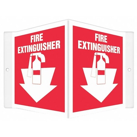 High Visibility Safety Sign, 6 in Height, 8 1/2 in Width, PETG, V-Shape Projection, English