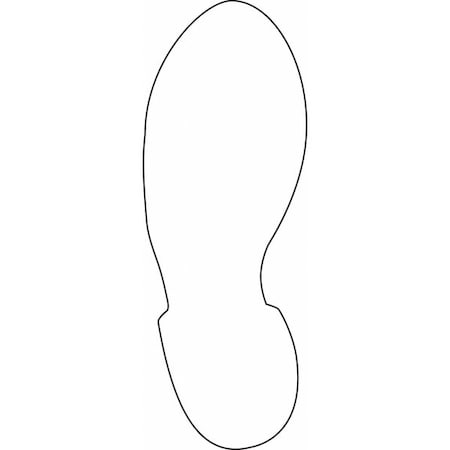No Header, *LEFT FOOT MARKER*, 3 in W x 8 1/4 in H, Vertical Rectangle, Glow Vinyl