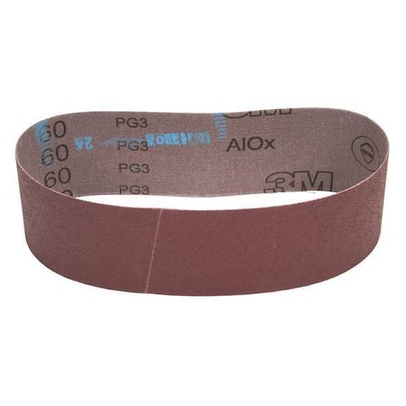 Sanding Belt, 3 in W, 24 in L, Coated, Aluminum Oxide, 60 Grit, Not Applicable, 340D, Brown