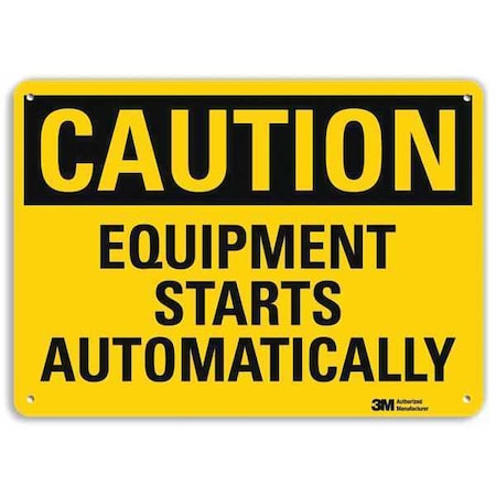 Caution Sign, 10 in Height, 14 in Width, Aluminum, Horizontal Rectangle, English
